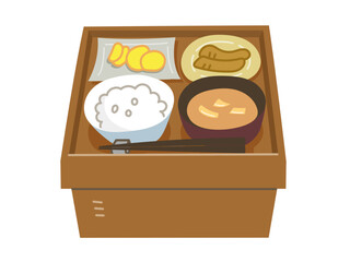 箱膳のイラスト（カラー）
