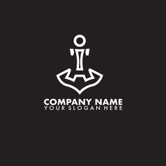 Lette A Anchor logotype. Logo for yacht club, maritime emblem.