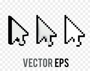 Computer classic mouse control arrow cursor pointer 8 bits pixelized icon
