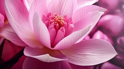 Close up of the pistil of a gorgeous blooming magnolia flower : Generative AI