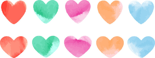 水彩ブラシのかわいいハート