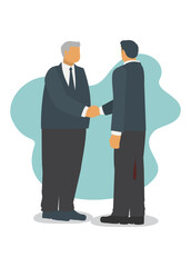 Two businessman having handshake. Simple flat illustration
