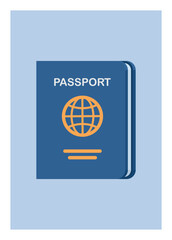 Passport book. Simple flat illustration.
