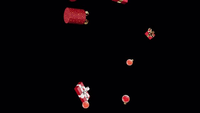 Christmas Gift Box Explosion on Alpha Channel. Burst of gift box clip on alpha channel place on footage and easier to change colour.