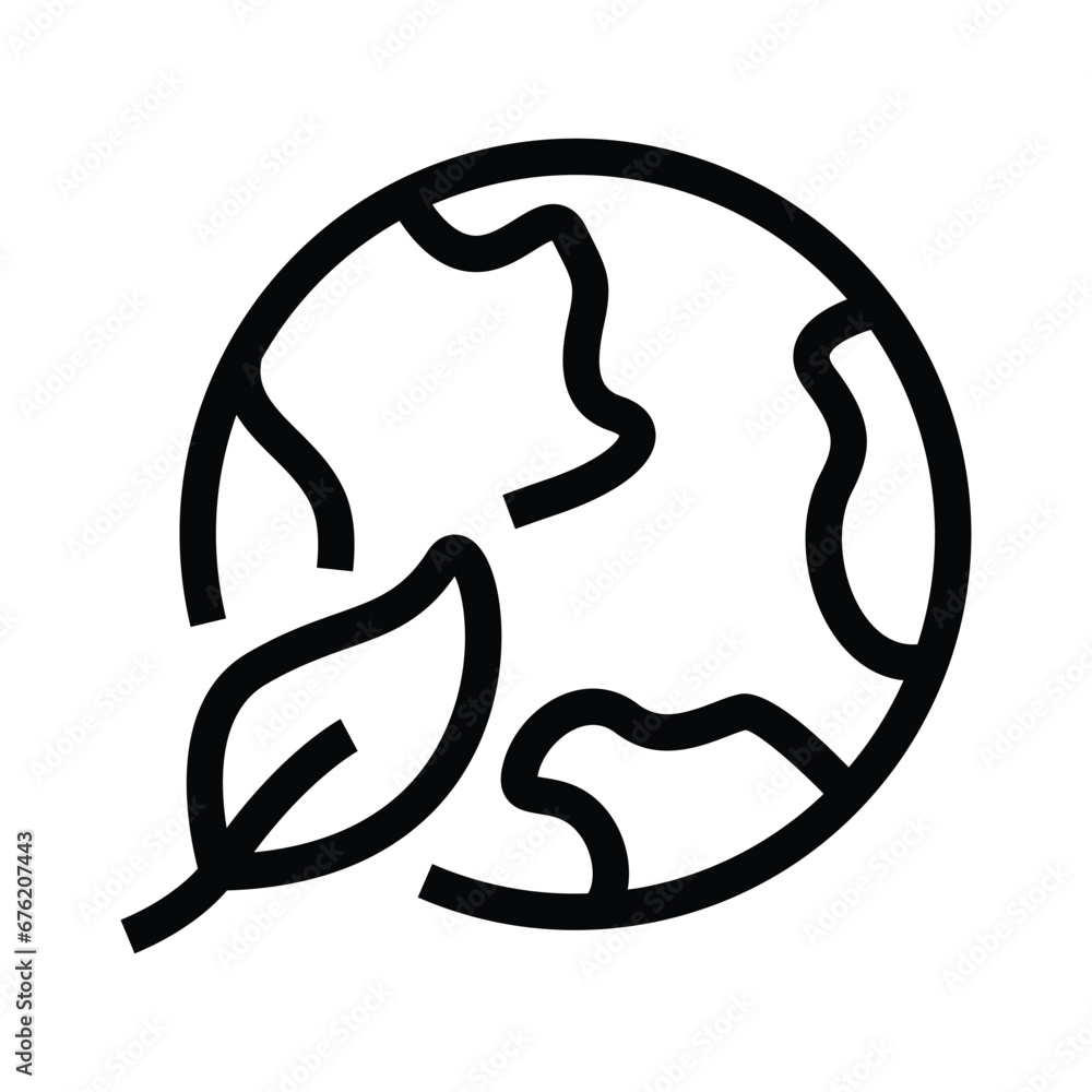 Sticker world globe environment vector icon