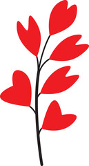 "An illustration of a Red Heart Flower, ideal for creating a variety of charming content, such as presentations, graphics, video editing, and beyond."