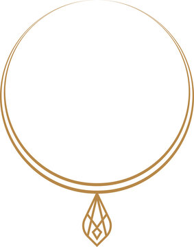 gold necklace pendant minimalist design clip art preview