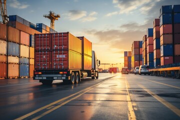Logistics and supply chain management concept, transportation logistics optimization, Smart Logistics. Generative AI
