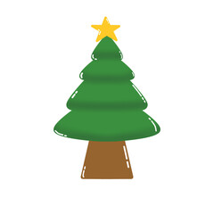 Natal tree and decoration with green , gold, and red colors that can be use for social media, wallpaper, sticker, t-shirt, e.t.c.