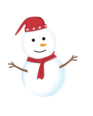 Snow doll and decoration with white and red colors that can be use for social media, wallpaper, sticker, t-shirt, e.t.c.