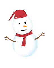 Snow doll and decoration with white and red colors that can be use for social media, wallpaper, sticker, t-shirt, e.t.c.