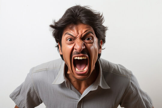 indian angry man screaming