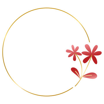 Floral with golden frame , floral frame , golden frame , floral decorative frame png transparent background illustration