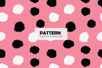 Abstract circles cute shape pink background seamless repeat pattern