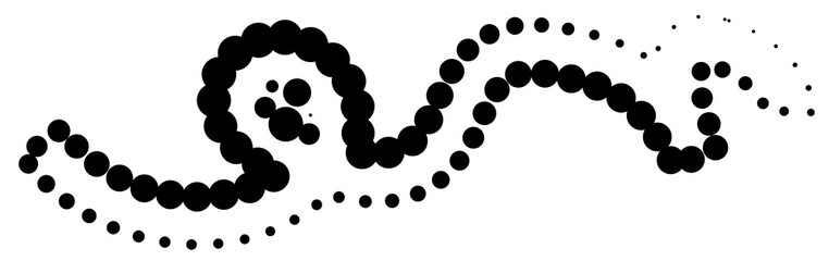 Line dotted halftone shape, waves, swirl, curve