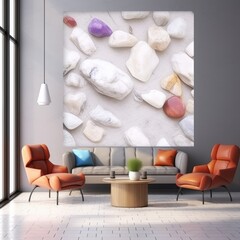 Modern style luxury living room mock up decoration interior of living room and wall pattern background,Generative Ai