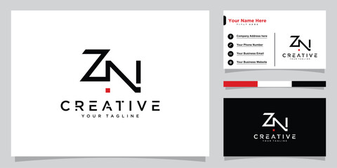 ZN Initial Letter Icon Logo Design Vector Illustration
