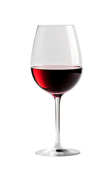 Red Wine in glass on transparent background - Generative AI