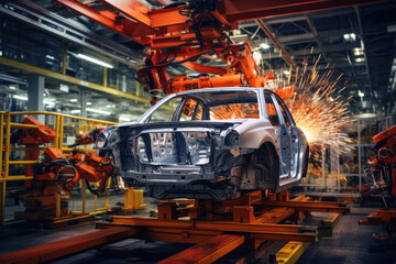 Labor or worker working at automobile industry