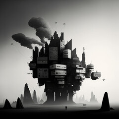 Invisible Cities Weirdcore Dada Surreal Lofi Album Cover Art - Minimal, Surrealism and Abstract...