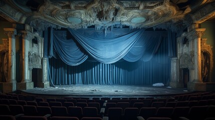a hair-raising, dilapidated theater with torn curtains, creaky seats, and a sense of ghostly...