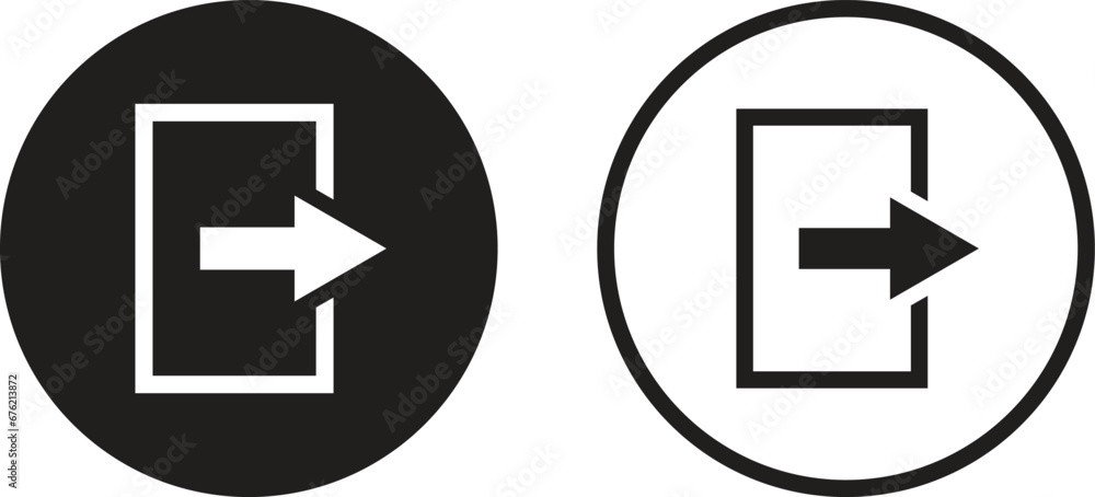 Fototapete logout icon set vector in two styles . exit icon . quit icon