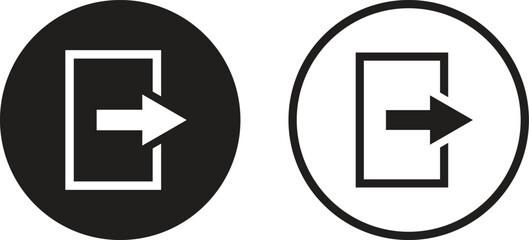 Logout icon set vector in two styles . Exit icon . Quit icon