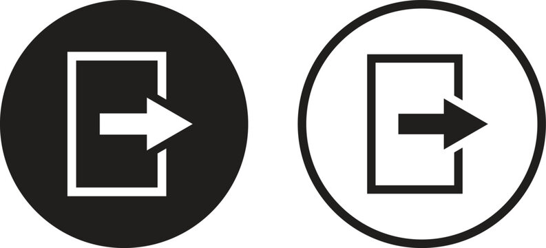 Logout icon set vector in two styles . Exit icon . Quit icon