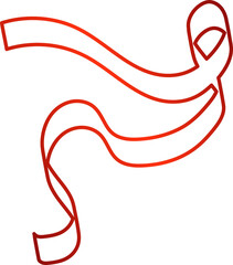 Red ribbon line. Decoration for party, holiday