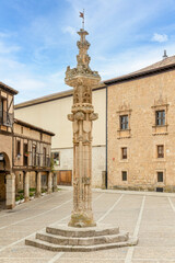 Peñaranda de Duero, Spain - October 13, 2023: views of the main square and the medieval historic...