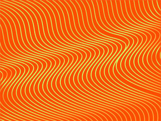 Background of Liquid Wave Lines and Orange Yellow Gradient Colors. Orange background with gold wave ornament.