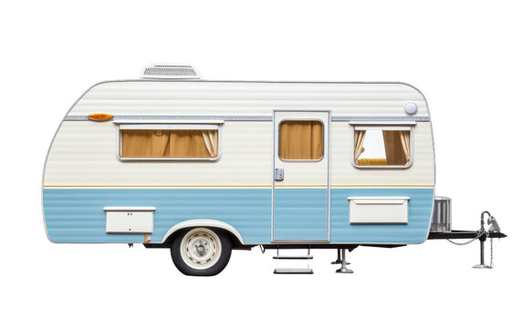 Mini Camper Trailer On Isolated background