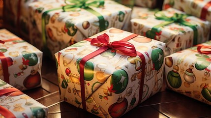 Fototapeta na wymiar Christmas gift for giving. Generative AI