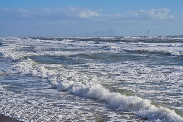 Wavy seascape at Circeo National Park, Italy
