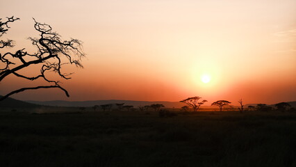 Spectacular sunset on the prairie