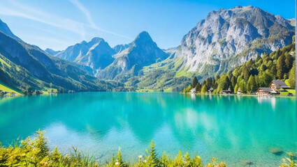 alpine lake in the mountains