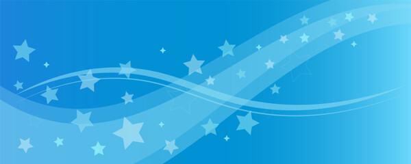 青く輝く星のウエーブのベクター背景画像
