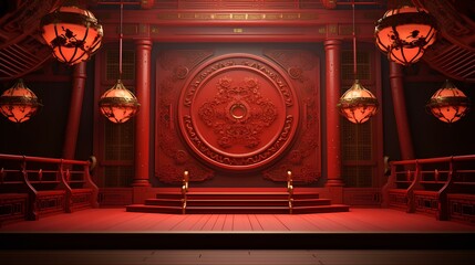 chinese new year background with copy space ai generated - obrazy, fototapety, plakaty