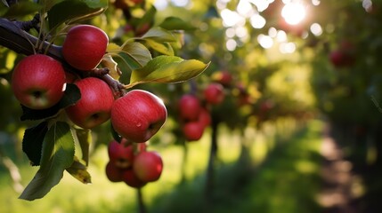 A Walk Through the Apple Orchard, Trees Laden with Fruit