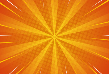 comic background . color gradient .orange and yellow . zoom effect. halftone. modern.vector