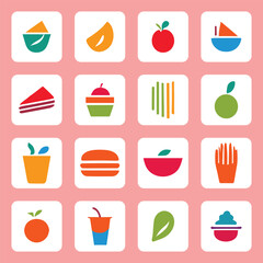 Fototapeta na wymiar Colorful food logo icon collection vector