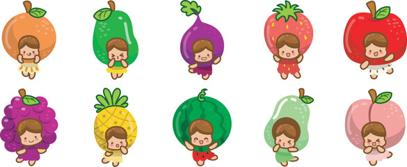 The theme of this icon set is Fruit Costume.