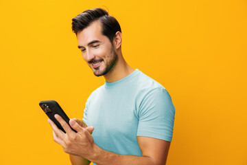 Man cyberspace smiling smartphone portrait phone
