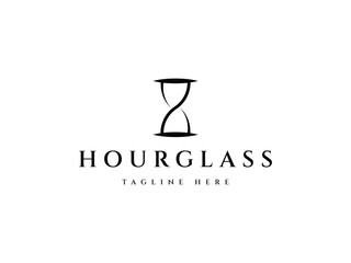 Minimalist hourglass logo design