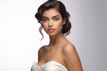 Fototapeta premium Beautiful young woman with clean fresh skin
