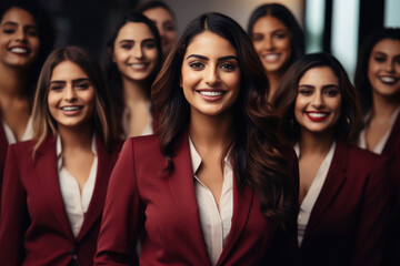 confident and successful businesswomen group standing together.