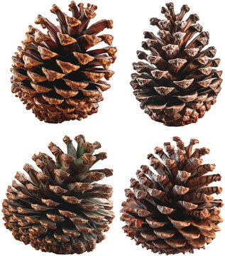 Four times a large dry pine cone