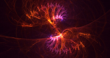 3D manual rendering abstract technology fractal background