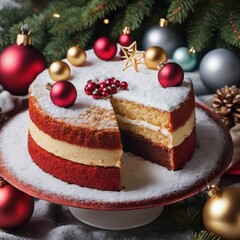 christmas cake with chocolate