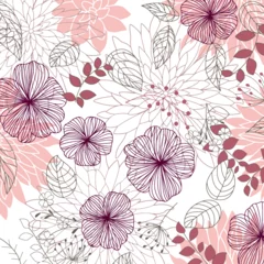Deurstickers floral,ornament,abstract pattern suitable for textile and printing needs © ardie